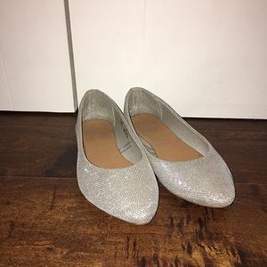 Silver flat shoes